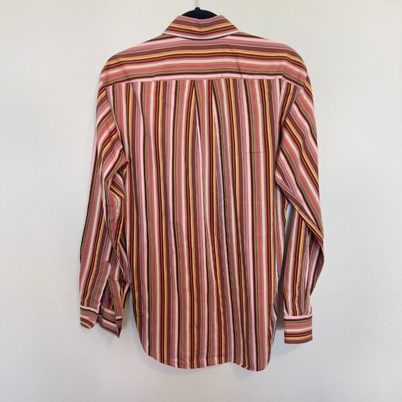 Men's ETRO Striped Button Up Long Sleeve Shirt Size 38 - Picture 3 of 3